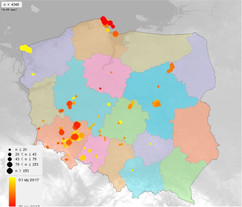 mapa obserwacji 2017