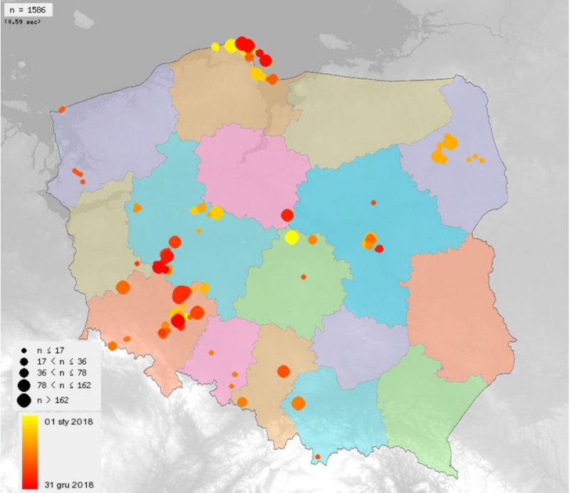 mapa obserwacji 2018